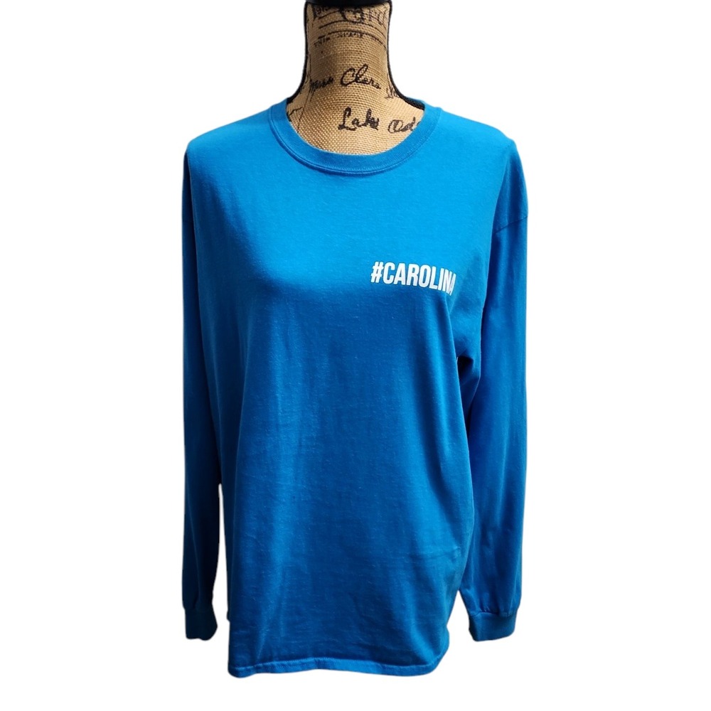 Gildan Carolina Long Sleeve T-Shirt Graphic‎ Tee Casual Top Large